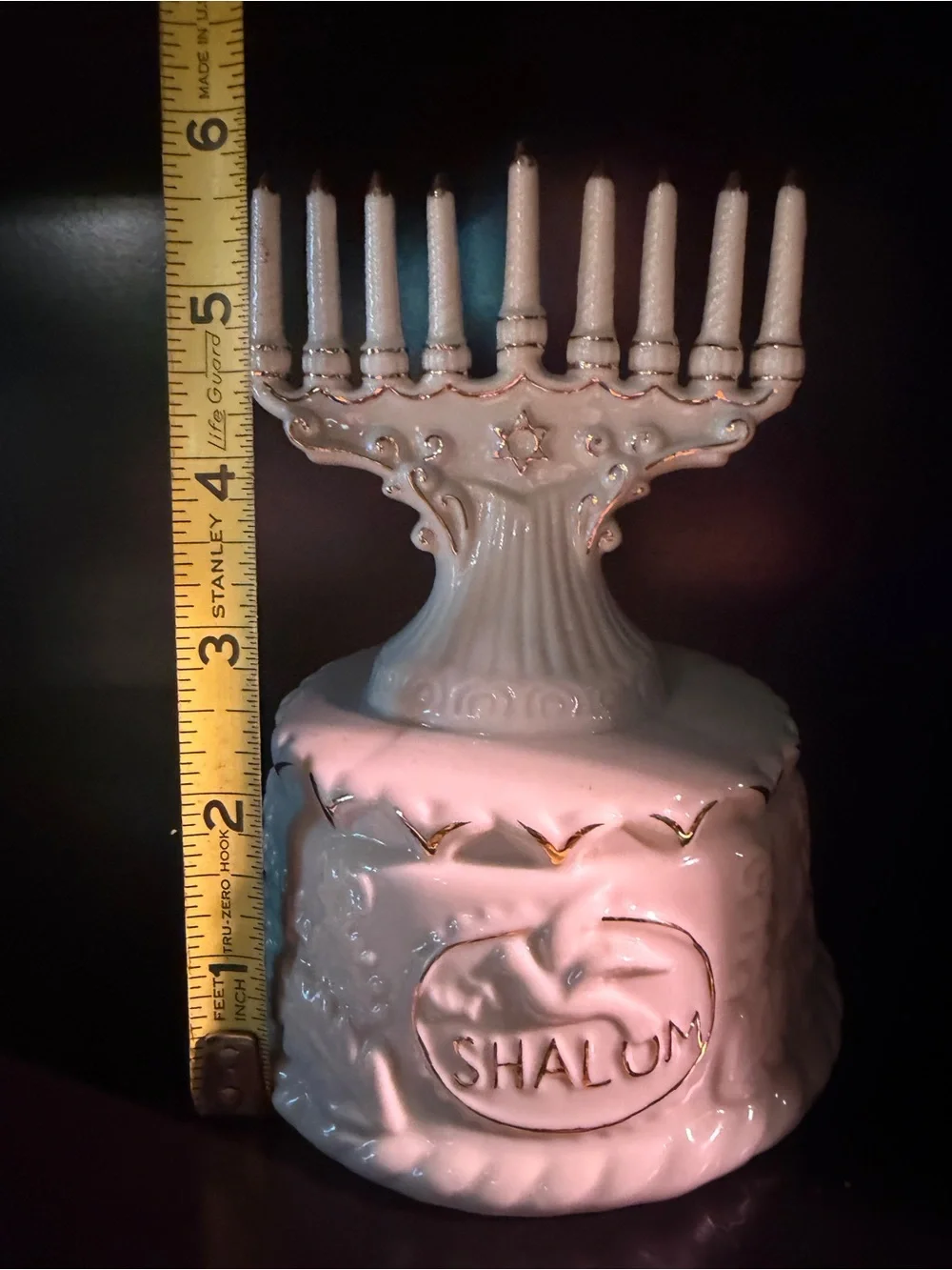 Vintage Crown Accents Musical Hanukkah Menorah Music Box Holiday Decor